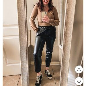 Abercrombie and Fitch faux leather pants.